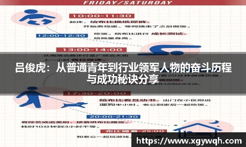 吕俊虎：从普通青年到行业领军人物的奋斗历程与成功秘诀分享
